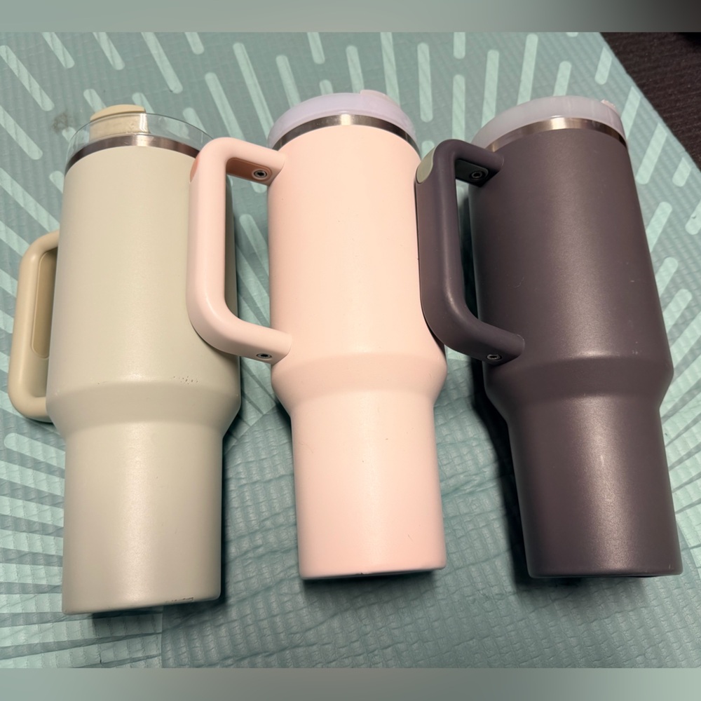 Stanley 40oz Cups: Sage Green, Pink and Grey - Picture 2 of 4